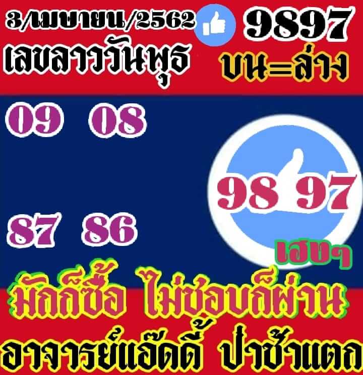 วิเคราะห์หวยลาว 3/4/62 ชุดที่ 11