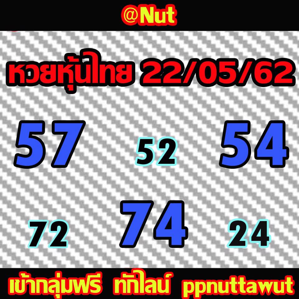 หวยหุ้นวันนี้ 22/5/62 ชุดที่ 10