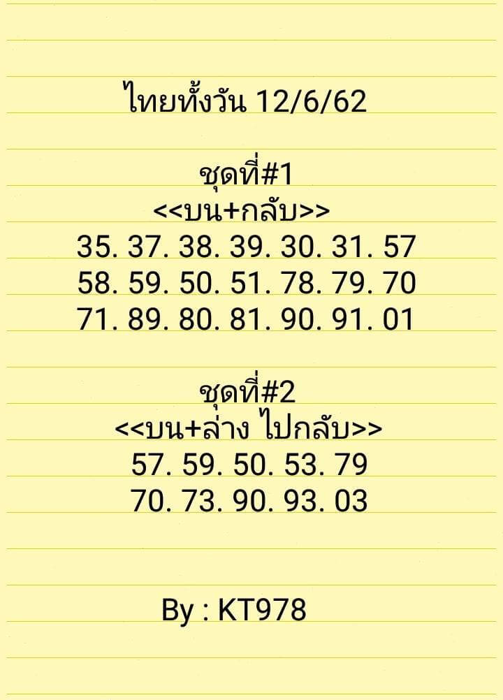 หวยหุ้นวันนี้ 12/6/62 ชุดที่ 8