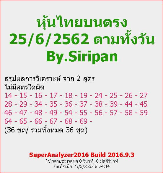 หวยหุ้นวันนี้ 25/6/62 ชุดที่ 3