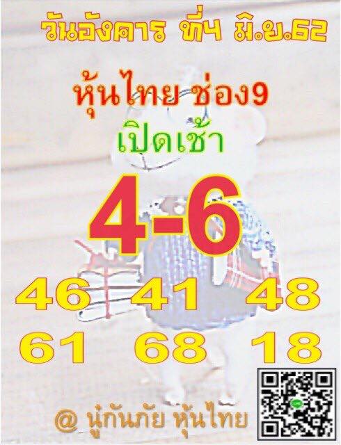 หวยหุ้นวันนี้ 4/6/62 ชุดที่ 7