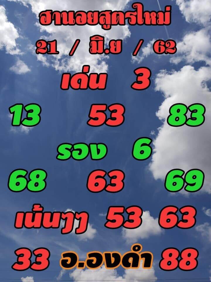 หวยฮานอยวันนี้ 21/6/62 ชุดที่ 6