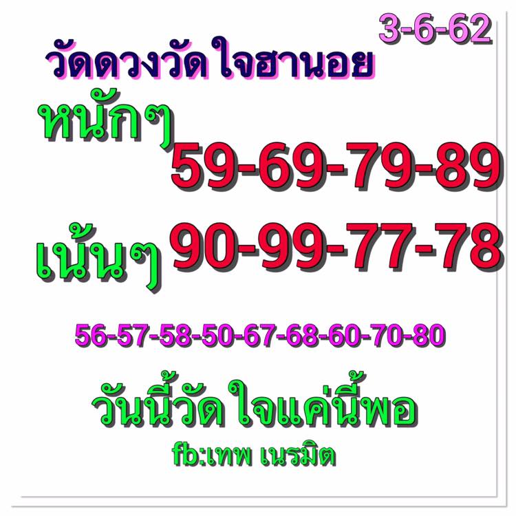 หวยฮานอยวันนี้ 3/6/62 ชุดที่ 4