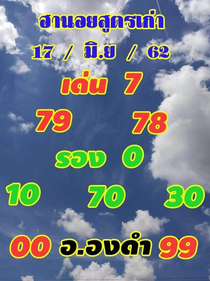 หวยฮานอยวันนี้ 17/6/62 ชุดที่ 2