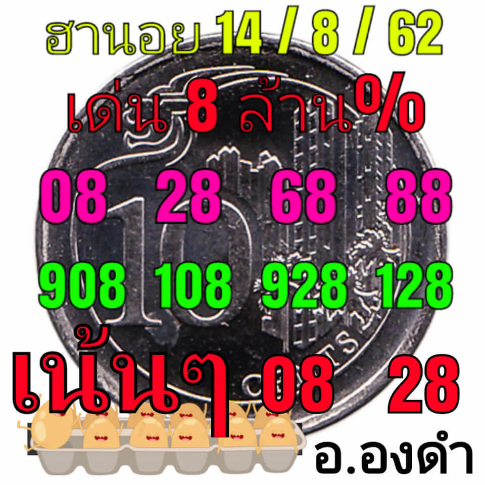 หวยฮานอยวันนี้ 14/8/62 ชุดที่ 5