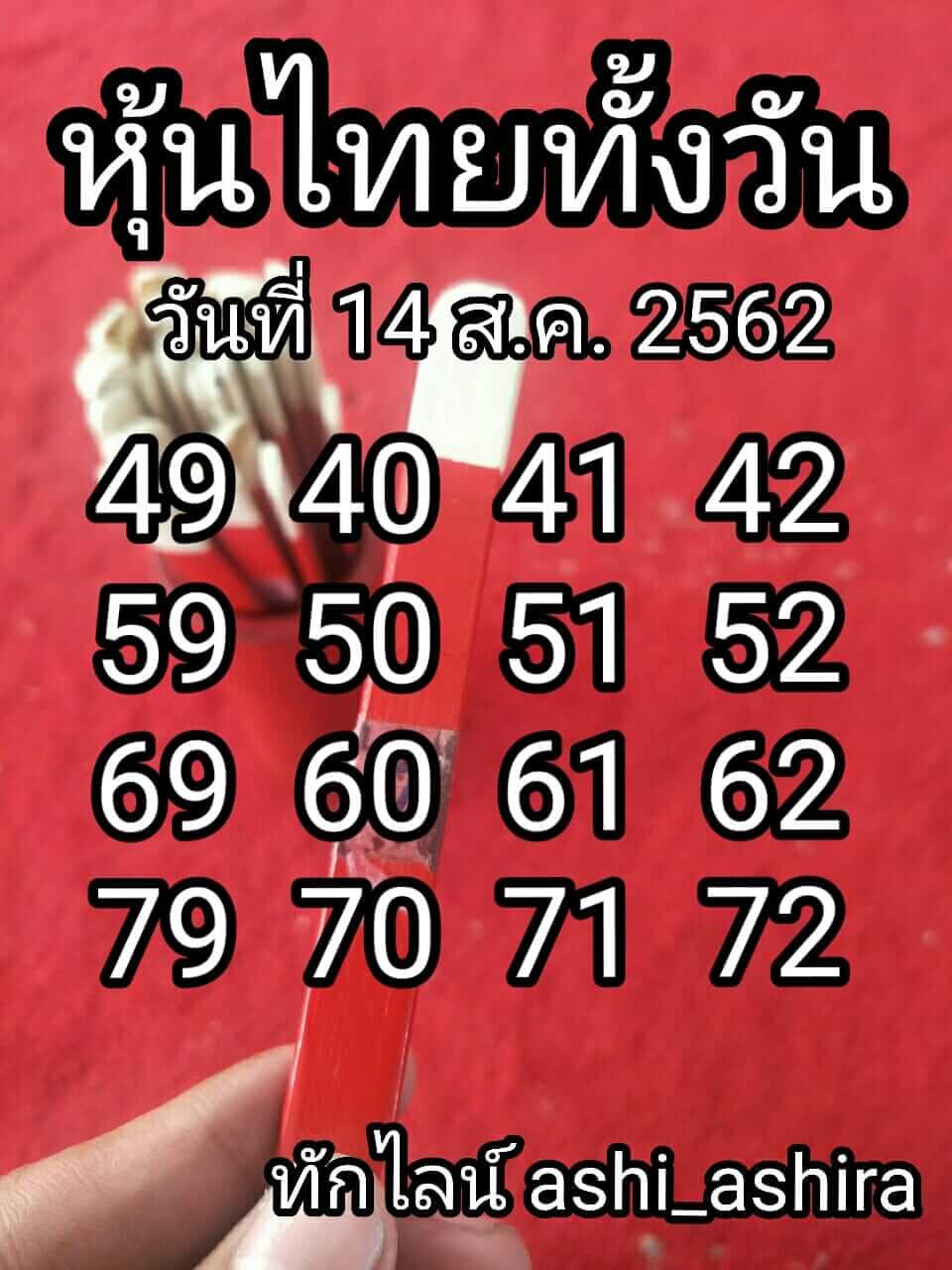 หวยหุ้นวันนี้ 14/8/62 ชุดที่ 3