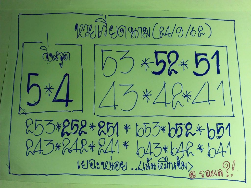 หวยฮานอยวันนี้ 24/9/62 ชุดที่ 9