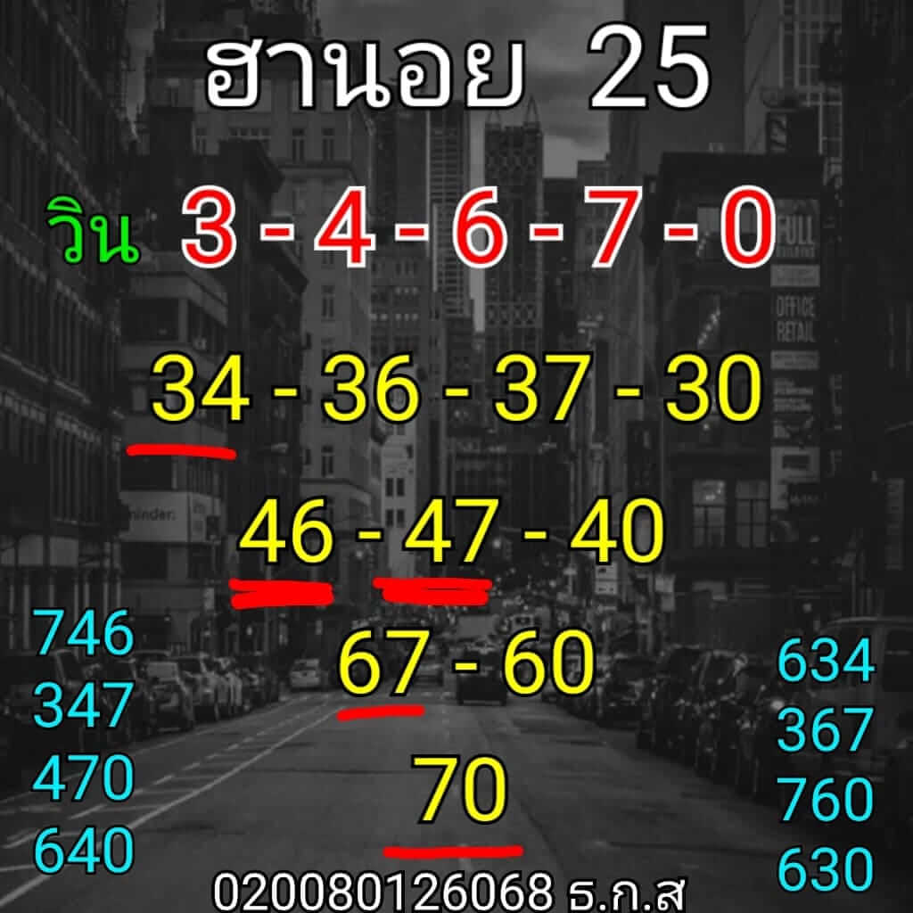 หวยฮานอยวันนี้ 25/9/62 ชุดที่ 5