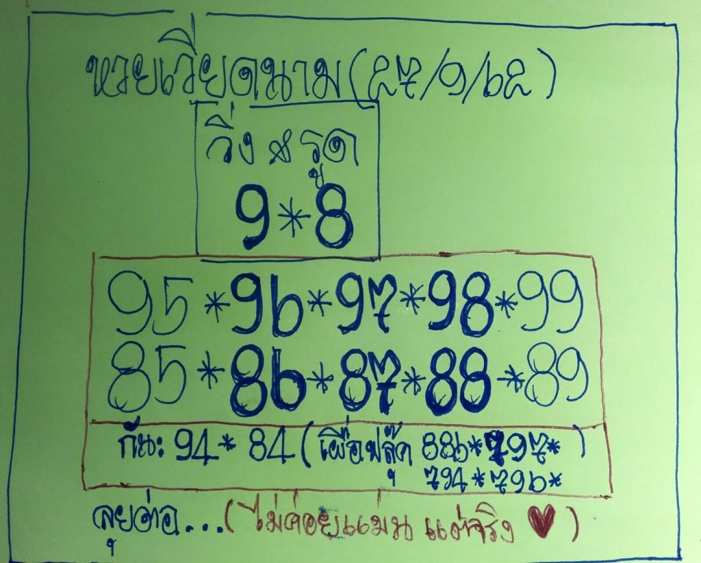 หวยฮานอยวันนี้ 27/9/62 ชุดที่ 10