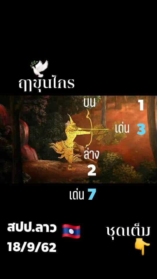 หวยลาววันนี้ 18/9/62 ชุดที่ 1