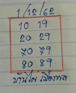หวยบ้านไผ่เมืองพล 1/12/62