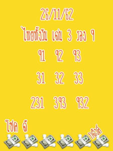 หวยหุ้นวันนี้ 26/11/62 ชุดที่ 9