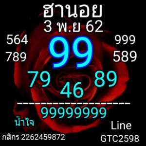 แนวทางหวยฮานอย 3/11/62