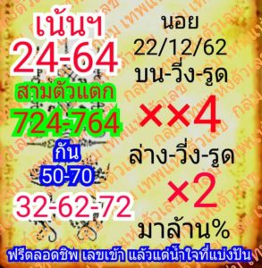 แนวทางหวยฮานอย 22/12/62 ชุดที่ 3