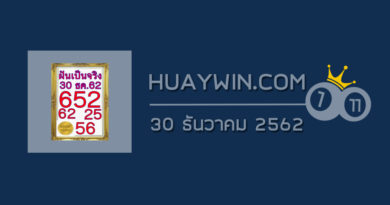 หวยฝันเป็นจริง 30/12/62