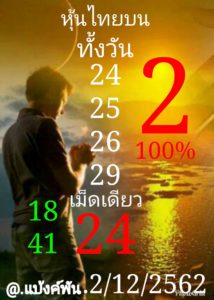 หวยหุ้นวันนี้ 2/12/62 ชุดที่ 3