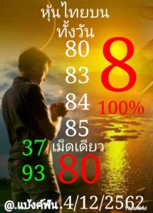 หวยหุ้นวันนี้ 4/12/62 ชุดที่ 11