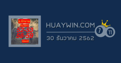 หวยอาจารย์นิรนาม 30/12/62