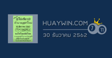 หวยใบเขียว 30/12/62