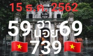 แนวทางหวยฮานอย 15/12/62 