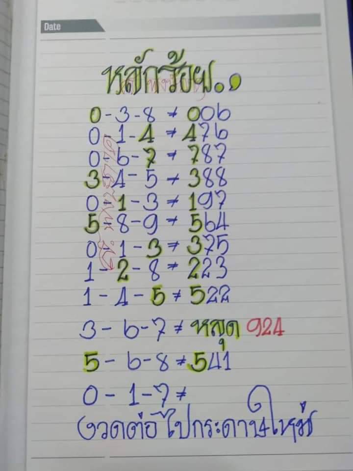 หวยป๋าเสาร์ 17/1/63 ชุดเลขเด่น