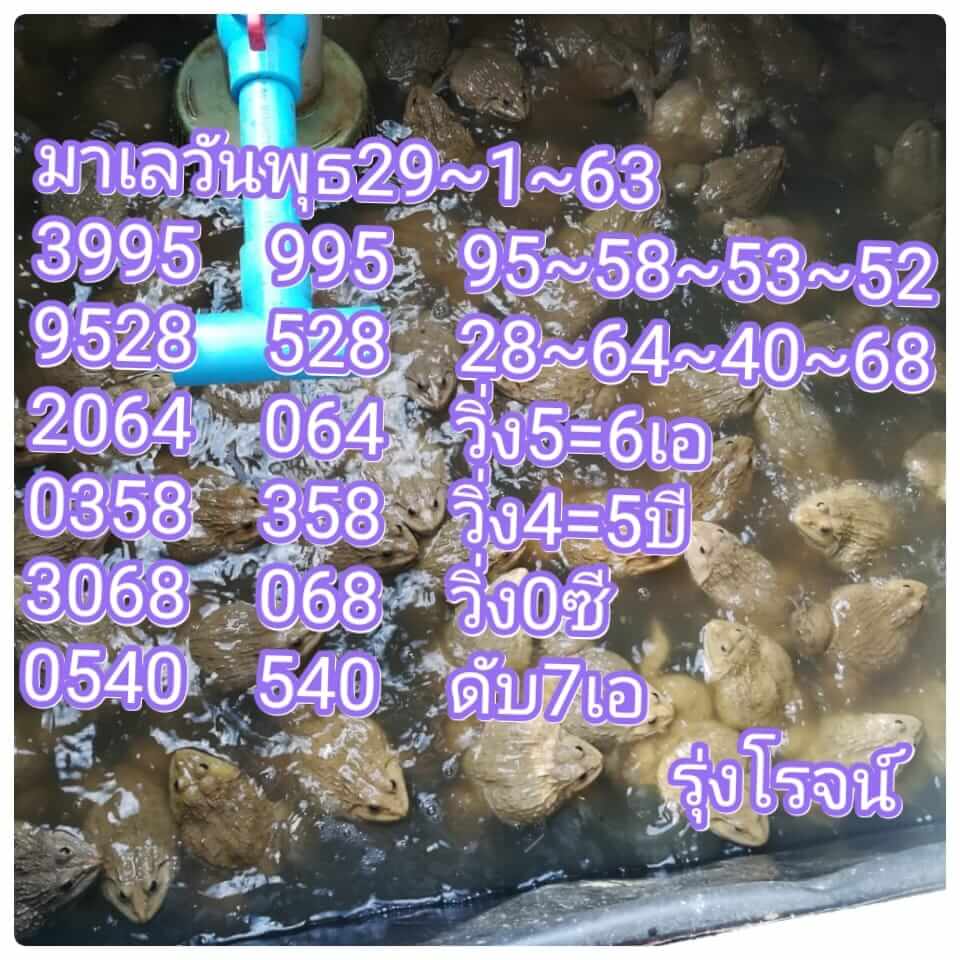 หวยมาเลย์วันนี้ 29/1/63 ชุดที่ 9