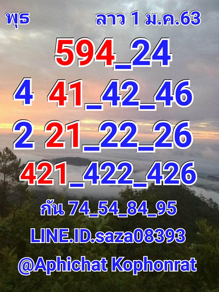 หวยลาววันนี้ 2/1/63 ชุด 1