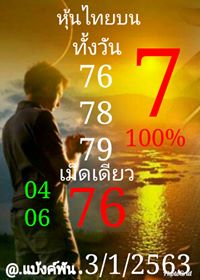 หวยหุ้นวันนี้ 3/1/63 ชุดที่ 10