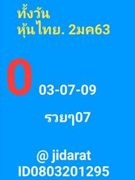 หวยหุ้นวันนี้ 2/1/63 ชุดที่ 10