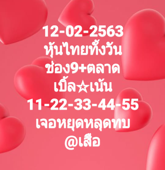 หวยหุ้นวันนี้ 12/2/63 