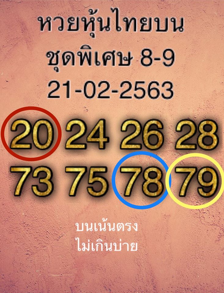 หวยหุ้นวันนี้ 24/2/63