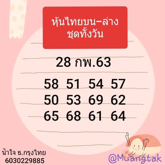 หวยหุ้นวันนี้ 28/2/63 