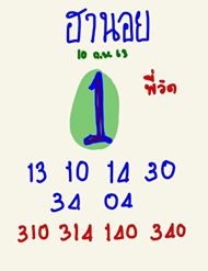 แนวทางหวยฮานอย 10/2/63 ชุดที่ 6