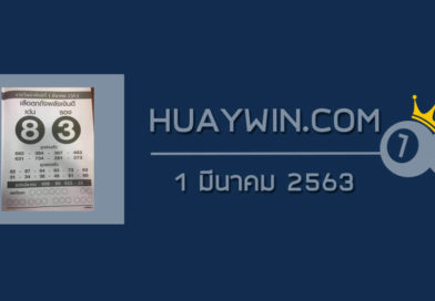 หวยเสือตกถังพลังเงินดี 1/3/63