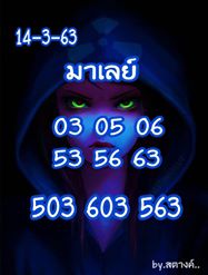 หวยมาเลย์วันนี้ 14/3/63 ชุดที่ 15