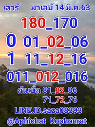 หวยมาเลย์วันนี้ 14/3/63 ชุดที่ 4