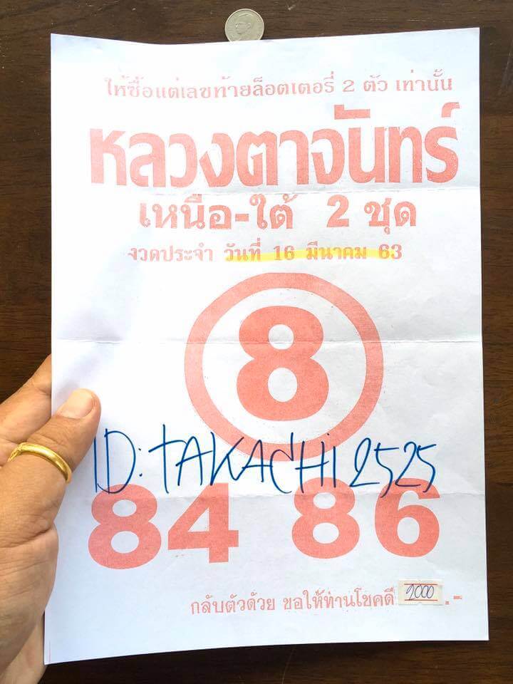 หวยหลวงตาจันทร์ 16/3/63