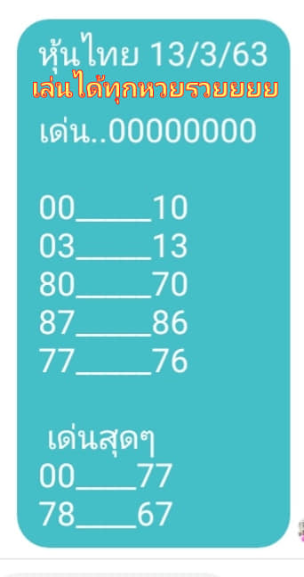 หวยหุ้นวันนี้ ชุดที่ 3