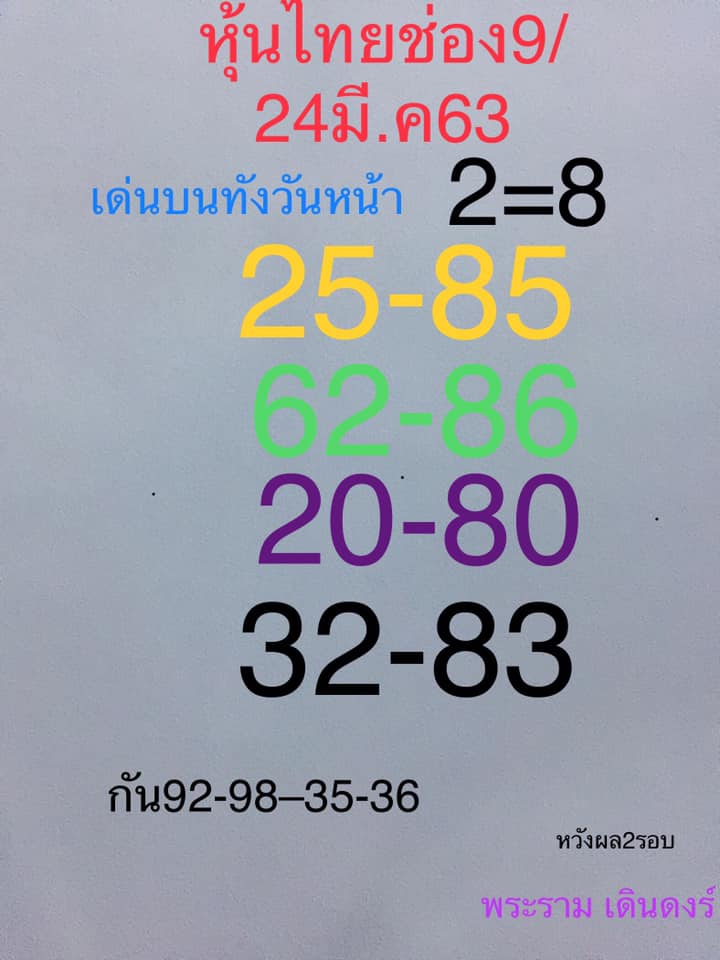 หวยหุ้นวันนี้ ชุดที่ 6