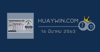 หวยอินเตอร์เน็ตเอ็นเตอร์เทนเมนต์พาโชค 16/3/63