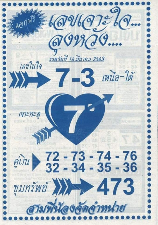 เลขเจาะใจลุงหวัง 16/3/63