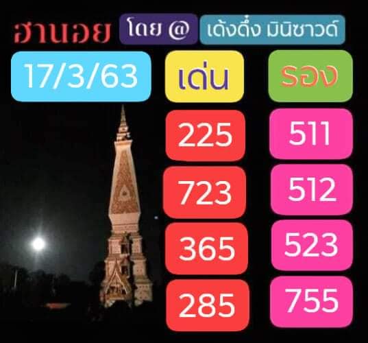 แนวทางหวยฮานอย 17/3/63