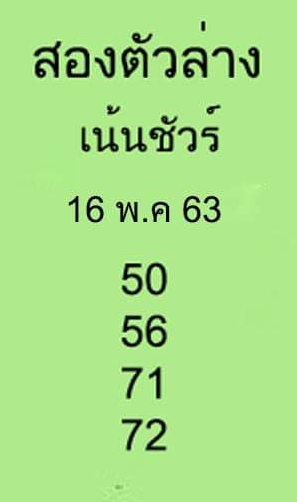 หวยสองตัวล่าง 16/5/63