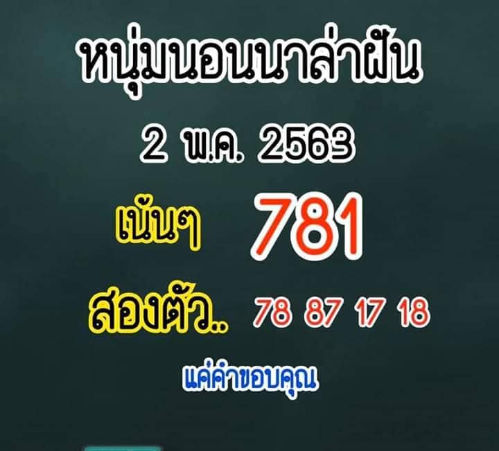 หวยหนุ่มนอนนาล่าฝัน 2/5/63