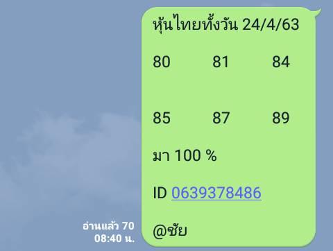 หวยหุ้นวันนี้ 24/4/63