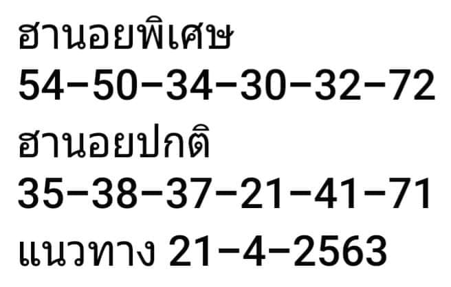 แนวทางหวยฮานอย 22/4/63