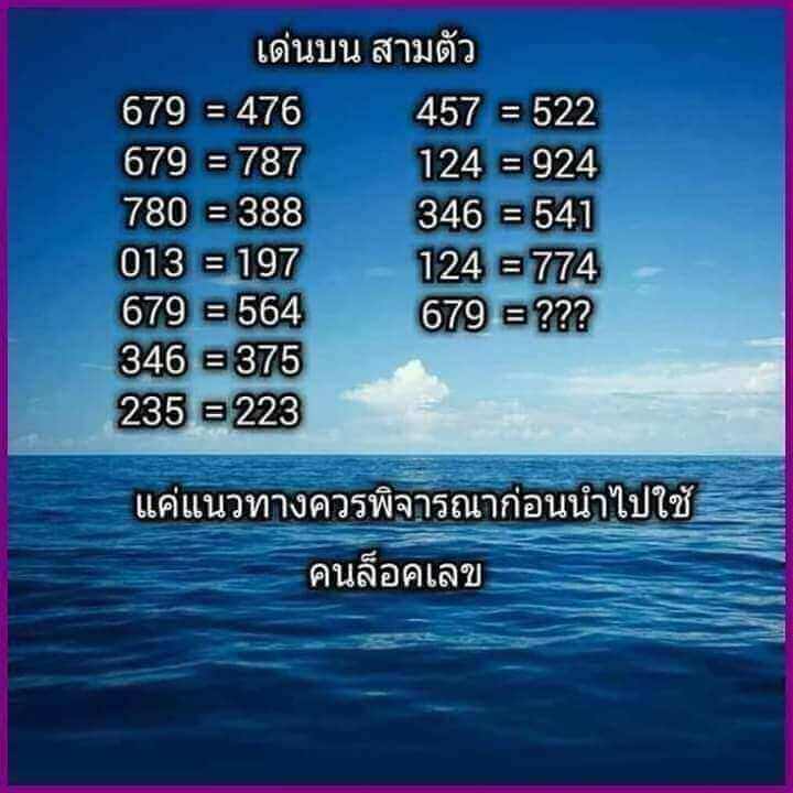 หวยคนล็อคเลข 16/5/63