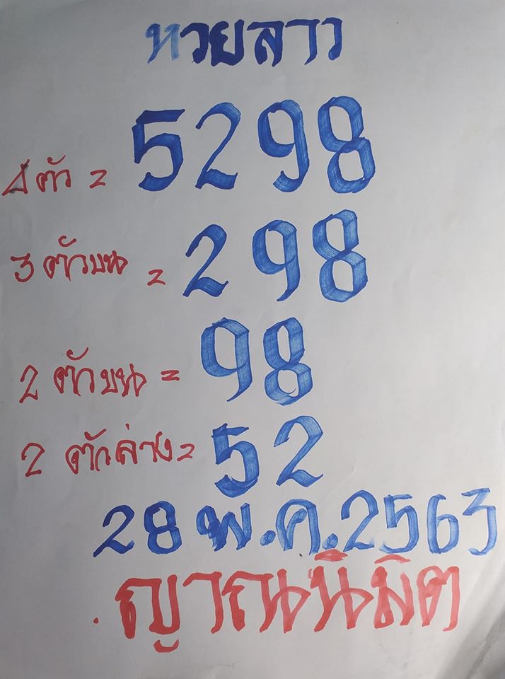 หวยลาววันนี้ 28/5/63 