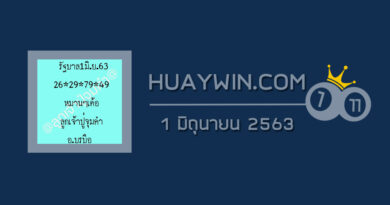 หวยลูกเจ้าปู่จุ่มคำ 1/6/63