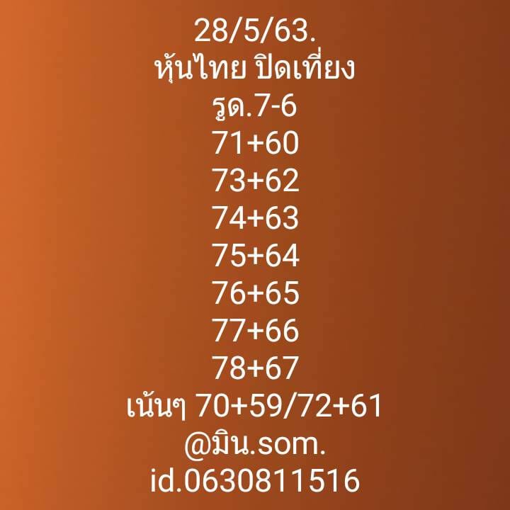 หวยหุ้นวันนี้ 28/5/63 